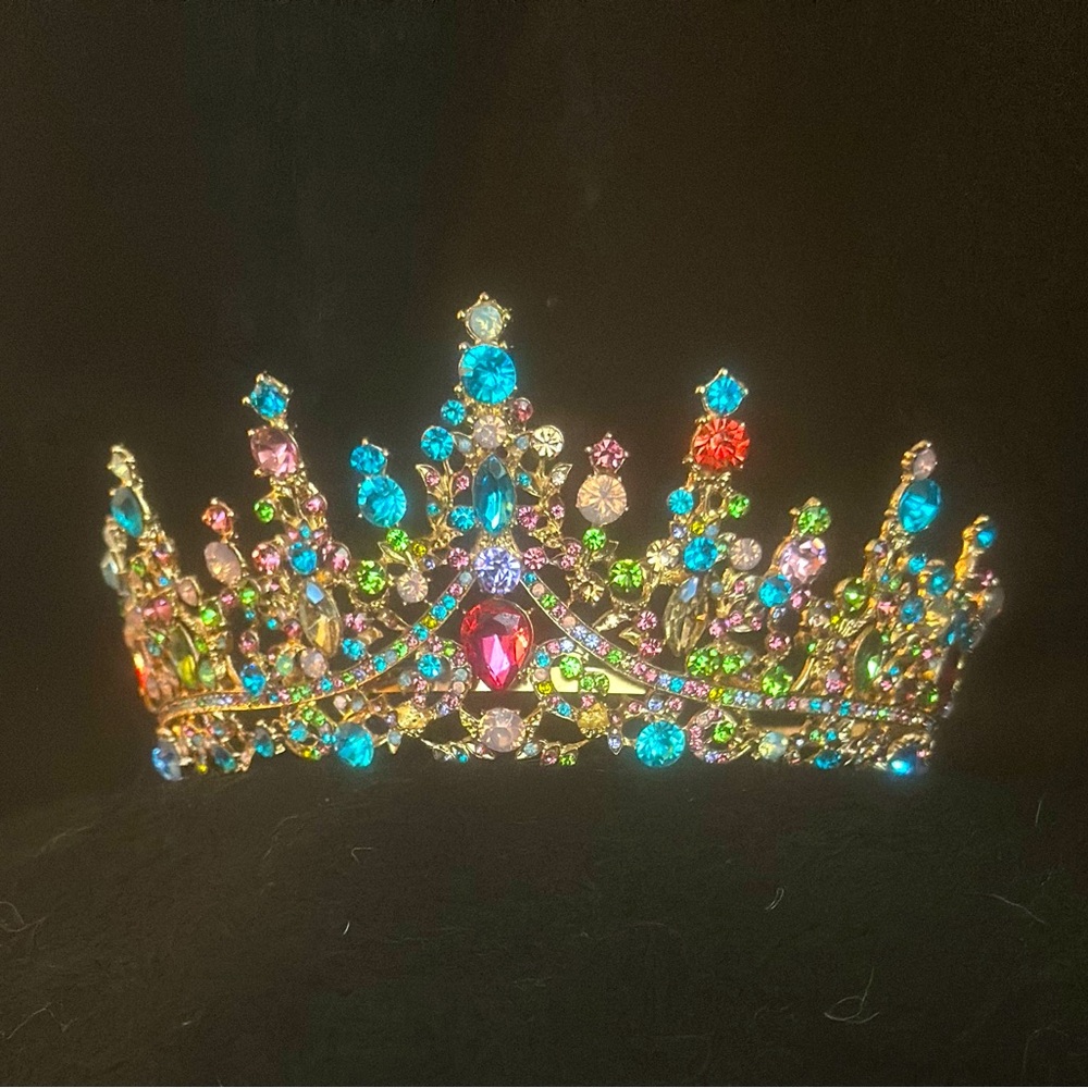 Party Tiara Covered in Gemstone Colors!